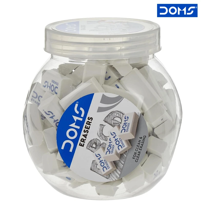 DOMS - White Eraser Jar Of 30 Small Erasers 2.5 cm long (7255)
